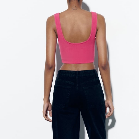 ZARA LIMITED EDITION SWEETHEART NECKLINE CROP TOP - Picture 4 of 7